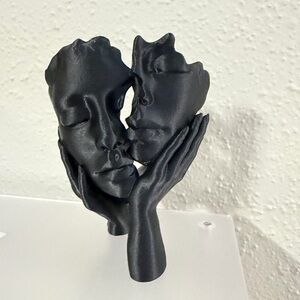 New Black Abstract Face Sculpture
